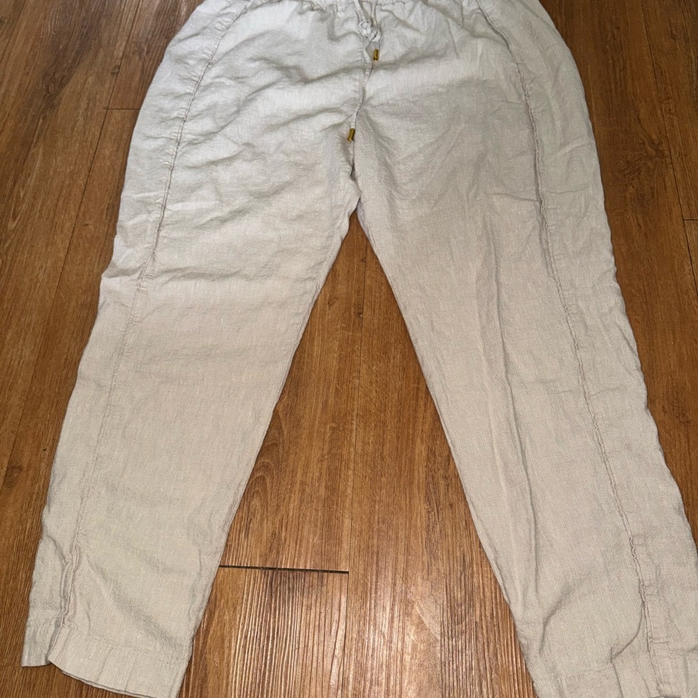 Ellen Tracy Cream Sweatpants Relaxed Fit Joggers